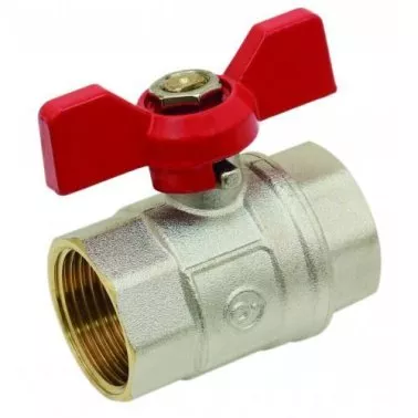 2-Way Brass Butterfly Ball Valve - FF - PN40 - 3/4''