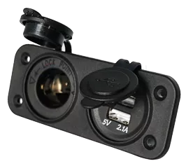 Allpa Waterproof DC Installation Socket, 1x 12v Entrance & 2x Usb (Double)
