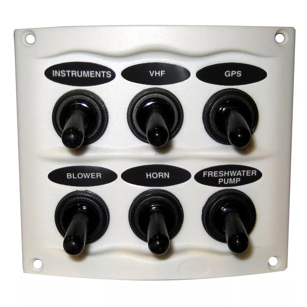 BEP Waterproof Panel - 6 Switches - White