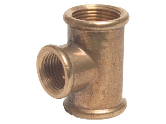 Brass Equal Tee Female Thread – 1/8" to 2"