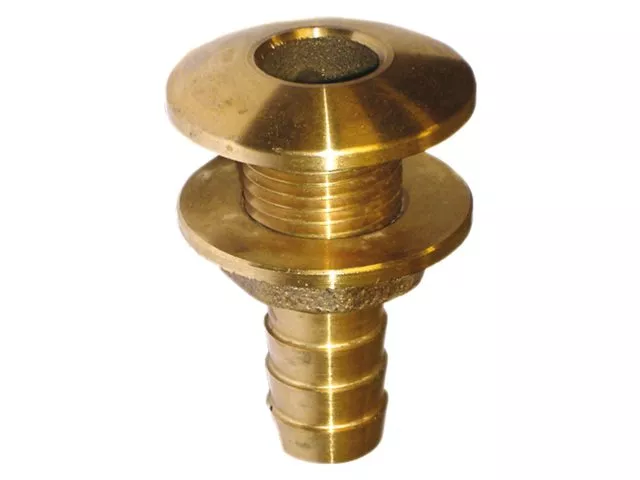 Brass Through Hull Fitting with Hose Tail – 3/8" to 2"