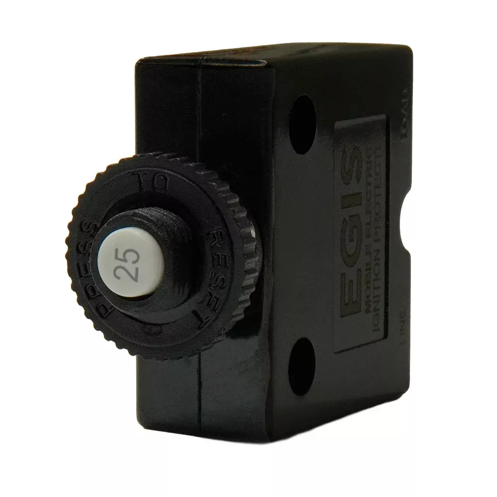 Egis 25A Push Button Panel Mount Circuit Breaker - Spade Terminal [4711-25]