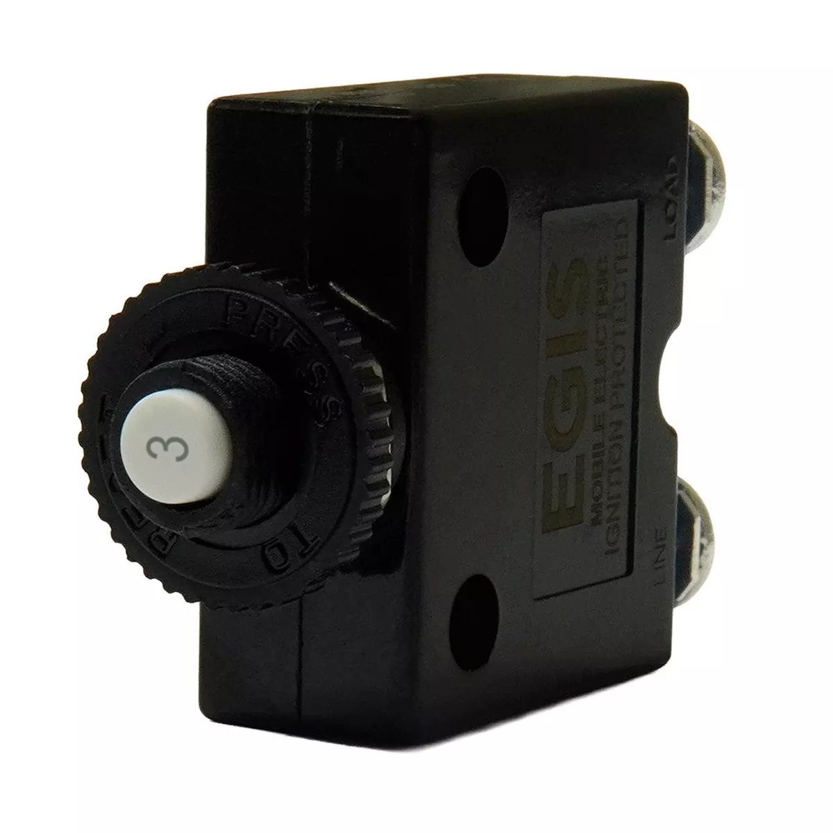 Egis 3A Push Button Panel Mount Circuit Breaker - Screw Terminals [4710-03]