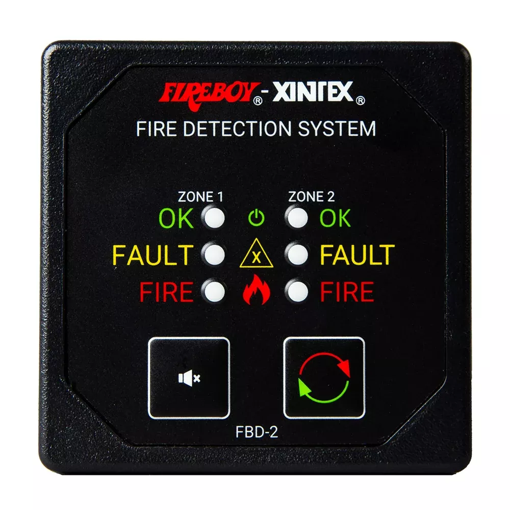 Fireboy-Xintex Two Zone DetectionAlarm Panel - 2-5/8" Display - 12/24V DC