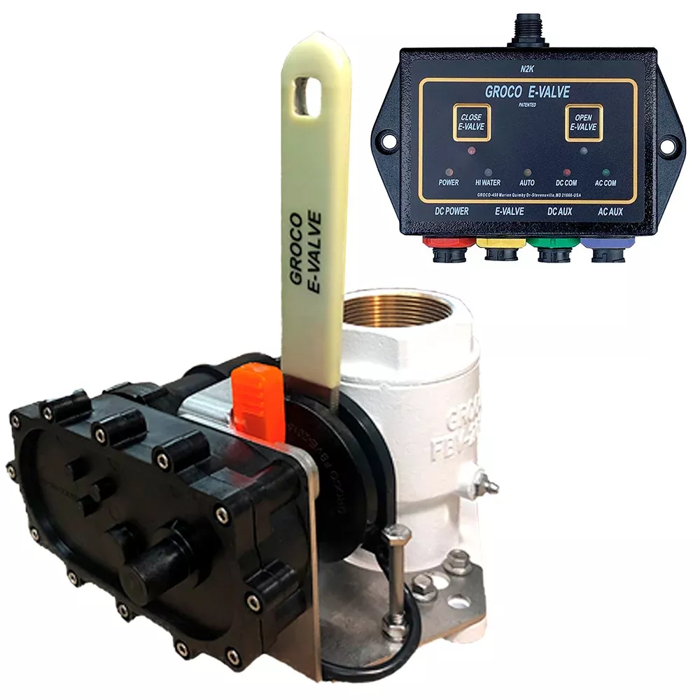 GROCO 1" E-Valve Kit - Bronze Electric Flanged Seacock - 12V [FBVED-1000 12V]