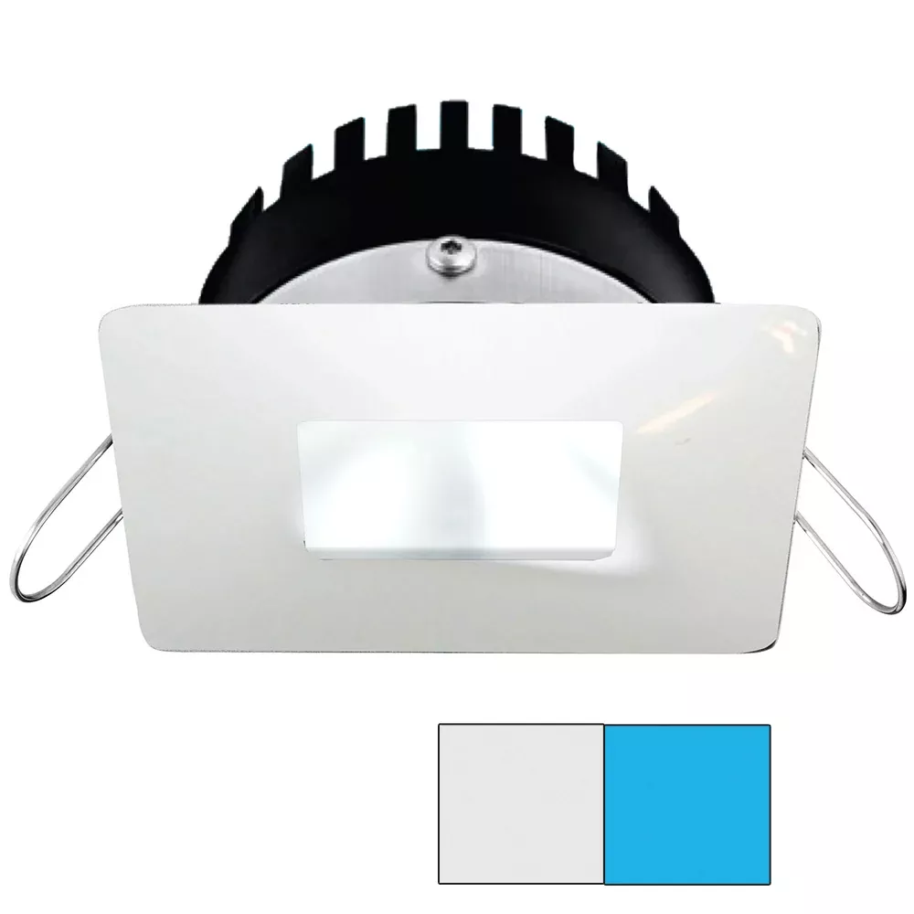 i2Systems Apeiron PRO A506 - 6W Spring Mount Light - Square/Square - Cool WhiteBlue - White Finish