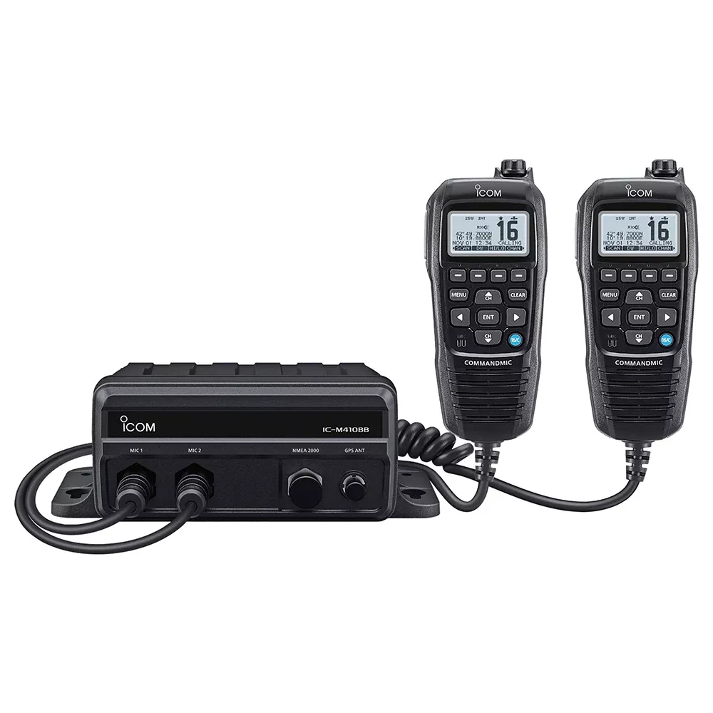 Icom IC-M410BB 11 Black Box VHF w/Black Command Mic2 Command Mic Ports
