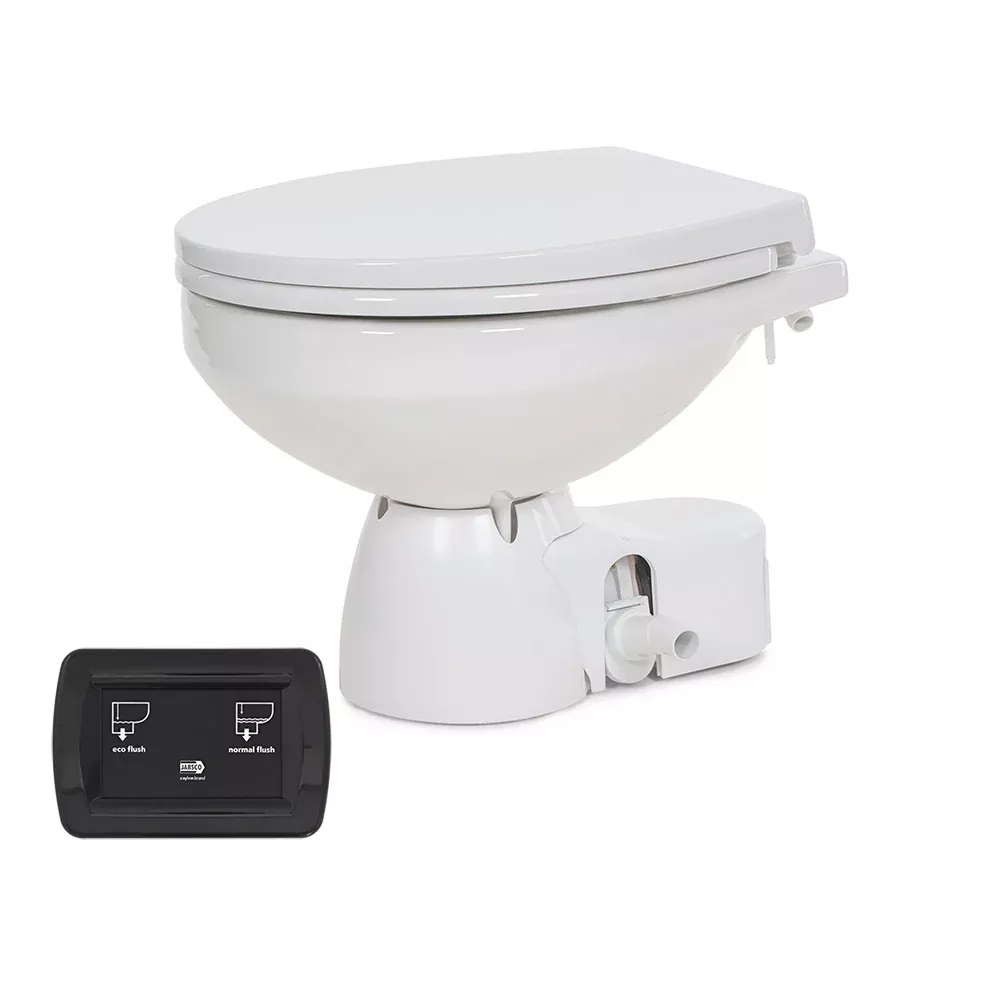 Jabsco Quiet Flush E2 Raw Water Toilet Regular Bowl - 24VSoft Close Lid