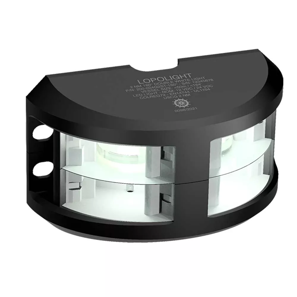 Lopolight Series 200-024 - Double Stacked Navigation Light - 2NM - Vertical Mount - White - Silver Housing