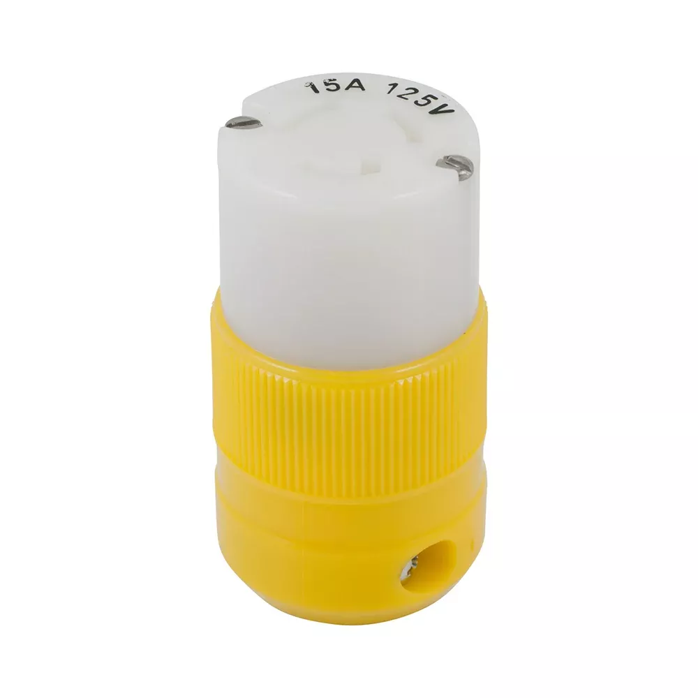 Marinco Locking Connector - 15A, 125V - Yellow