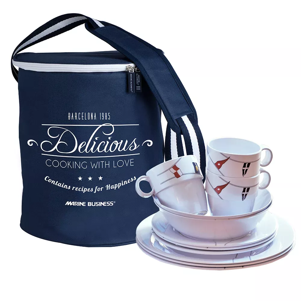 Marine Business Melamine Tableware SetBasket - REGATA - Set of 24