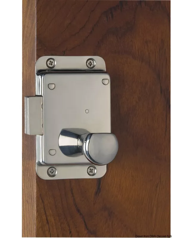 Osculati Door Free-Standing Lock 90,5x57 mm with Knob & Yale External Key (Inside Knob Lock) AISI 316 - 38.128.30