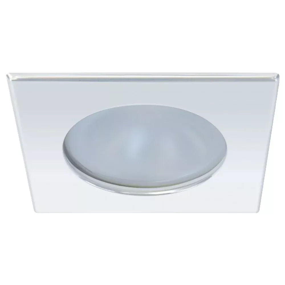 Quick Blake XP Downlight LED -6W, IP66, Spring Mounted - Square Stainless Bezel, Round Warm White Light