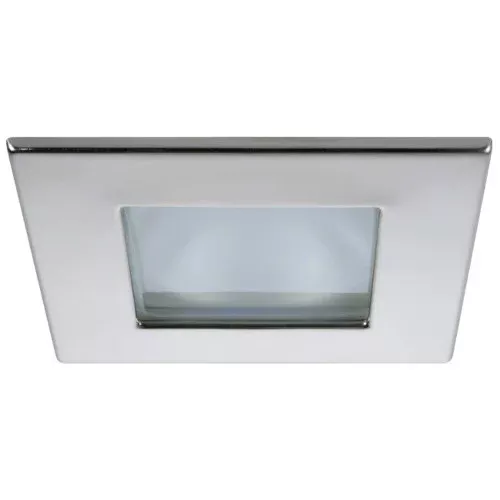 Quick Marina XP Downlight LED - 4W, IP66, Screw Mounted - Square Stainless Bezel, Square Warm White Light