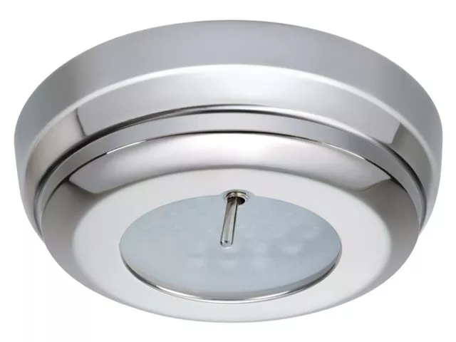 Quick SANDY 10-30V LED 2W Surface Mounting Downlight Ø 90 mm On/Off Switch - Polished RVS, Warm White