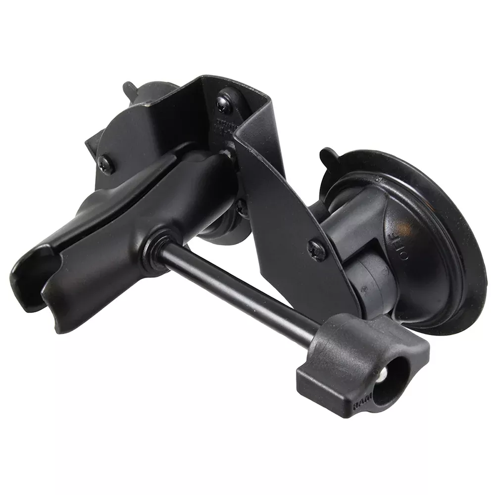 RAM Mount Dual Suction Cup Base w/Medium Length ArmRetention Knob