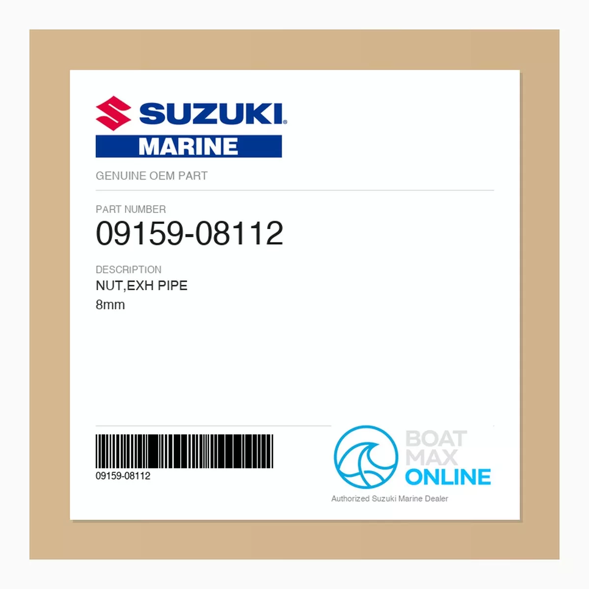Suzuki OEM Exhaust Pipe Nut 09159-08112 | 8mm