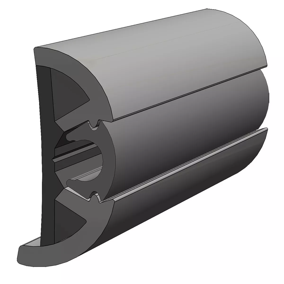 TACO SuproFlex Rub Rail Kit Gray w/Gray Insert - 2"H x 29/32"W x 80'L [V11-9990GRD80-2]
