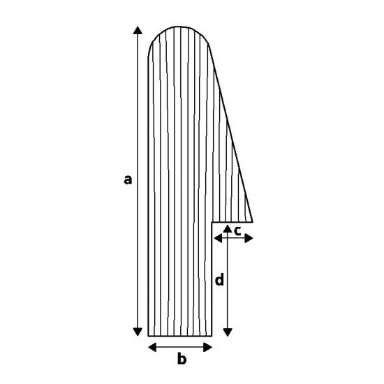 Teak C-Rail Moulding 60x13x7x20mm - 2m