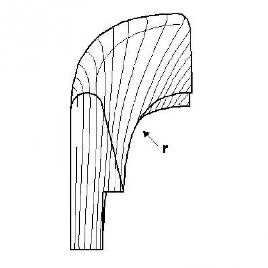 Teak Inside/Outside Corner C-Rail Moulding