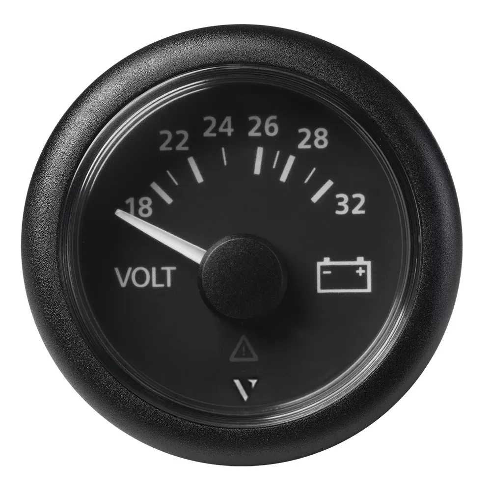 Veratron 52mm (2-1/16") Viewline Voltmeter 18-32V - Black DialBezel